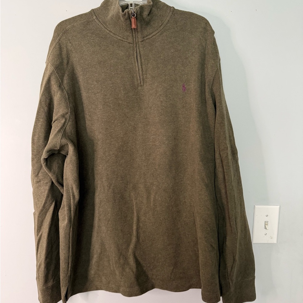 Ralph Lauren Olive Zip-Up Sweater
